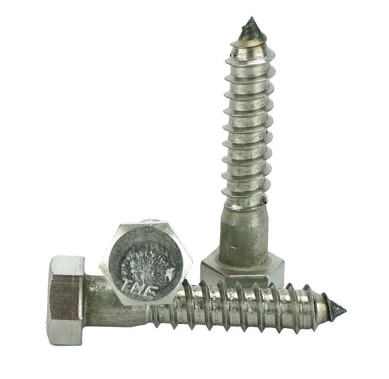 Chenango Supply Stainless 1/2 x 2-1/2" Hex Lag Screw (1-1/2" to 5" Lengths Available in Listing), 18-8 Stainless Steel, 25 Pieces (1/2 x 2-1/2") - Image 1